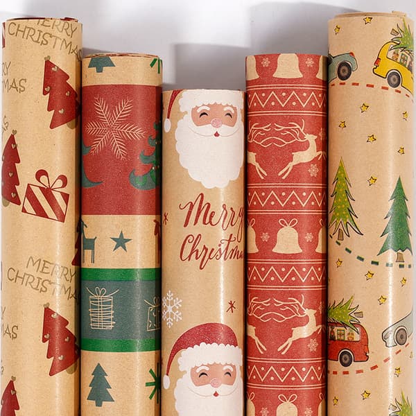 Julklappspapper, födelsedagspapper, återvinningsbart presentpapper, 43*300cm (rulle) 2
