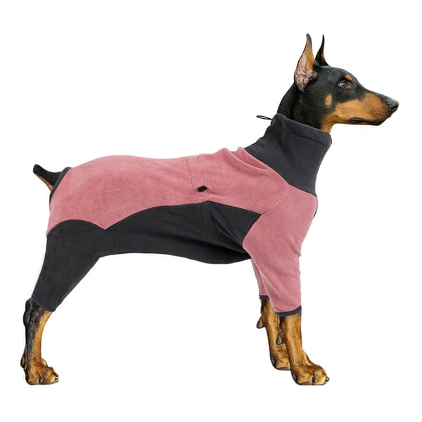 Hundkläder i bomull, sweatshirt---Rosa och grå färgblockering---M