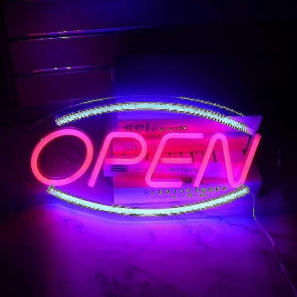 Neonskilt \"Åpent\" for butikk med to lysmoduser
