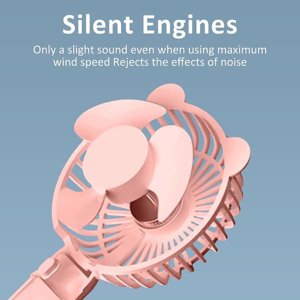 Ventilator manuel, Gsedaox, 3 hastigheder, Pink