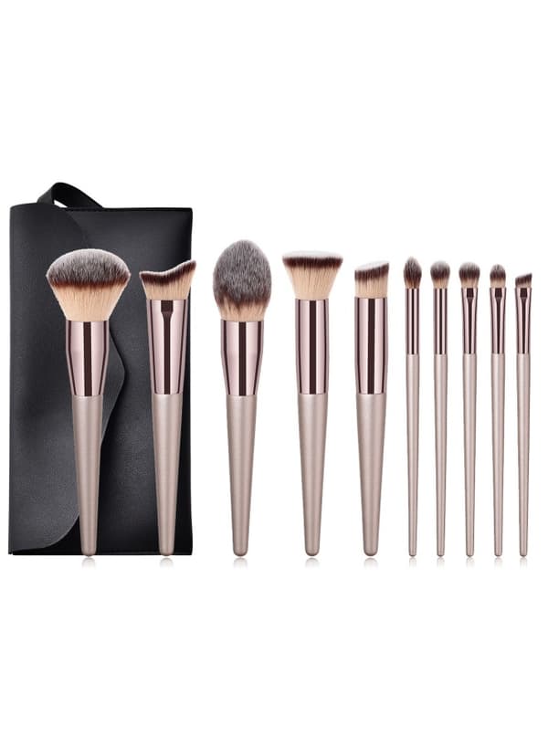 10 Makeup børster Champagne Guld