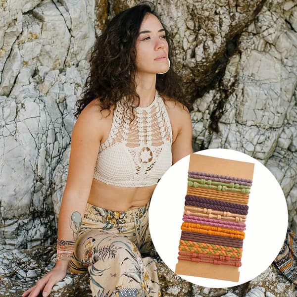 Boho-stil hodebånd for kvinner, søtt hodebåndarmbånd, egnet for tykt hår/hestehale, stil: stil2;