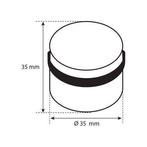 S Sæt med 4 LINEA BERTOMANI Bu310x4/101e sorte trægulvsdørstoppere, Diam. 3,5 x H. 3,5 cm