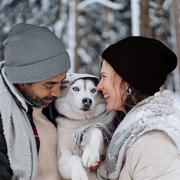 Beanie Hue Blød Let Vinterstrik til Mænd og Kvinder