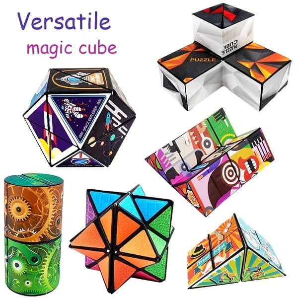 Infinity Magic Cube, Transformerende Fidget Puzzle Leketøy for Stresslindring og Pedagogisk Lek for Barn