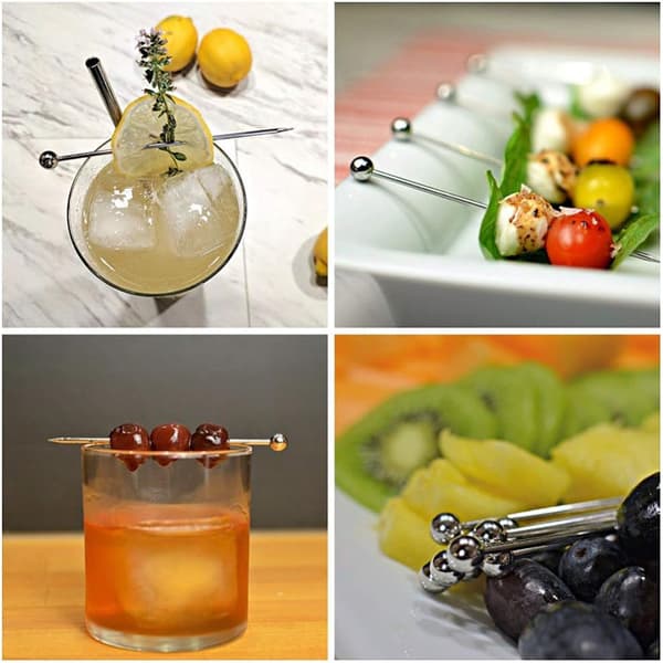 Cocktail-tandstikker, rustfrit stål, genanvendelige