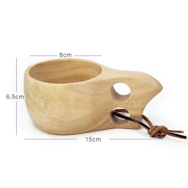 Bärbar Trä Mugg Drickmugg Camping Rese Mugg Träkåsa 250ml
