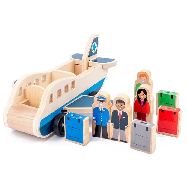 Trælegetøjsbiler, flyvemaskiner, legesæt Folding Airplane