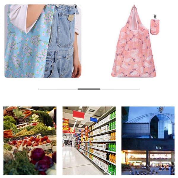 Sammenleggbare Bærbare Handleposer for Shopping Camping
