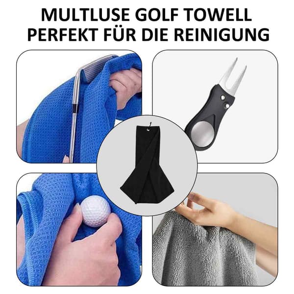 Vikt golfhandduk, premium mikrofibertyg, våffelmönster