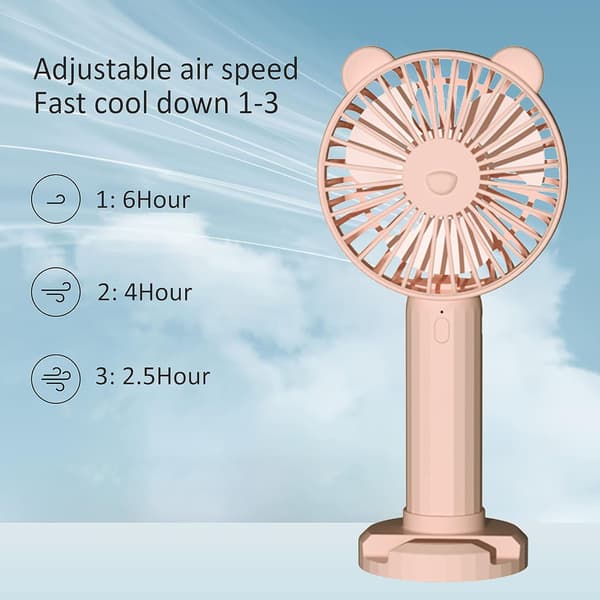 Ventilator manuel, Gsedaox, 3 hastigheder, Pink