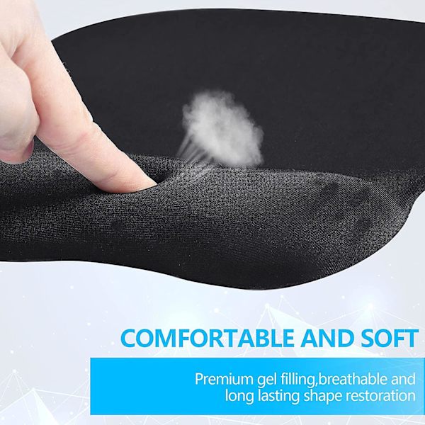 Musematte med håndleddsstøtte Ergonomisk musematte med håndleddsstøtte Komfortabel musematte for gaming/arbeid Minneskum Gel Datamusematte