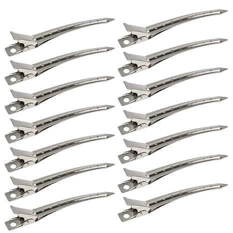 24-pack anknäbbsklämmor 3,35 tum metallalligatorklämma, silver
