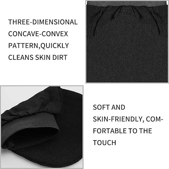 4-pak sorte eksfolierende handsker (unisex)