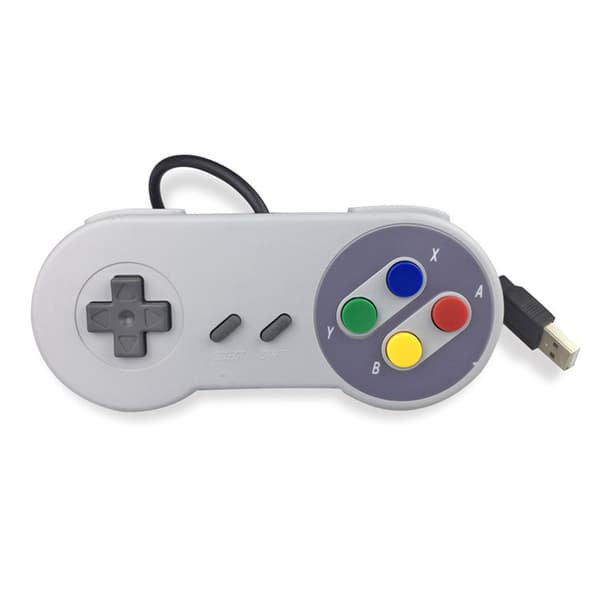 2-pak kablet USB SNES-controller til Windows PC, Raspberry Pi, Retro Game Emulator, Klassisk Super Famicom Gamepad med farveknapper, Ny form