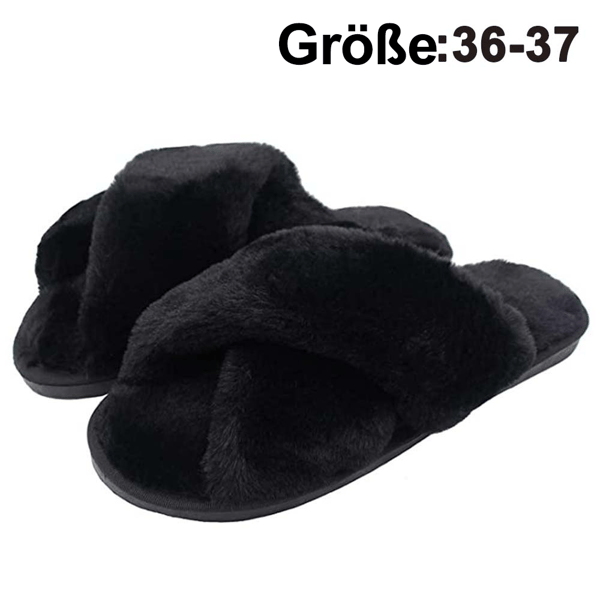 Varma plyschtofflor, halkfria