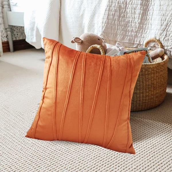 Dekorative pudebetræk til sofapuder, sæt med 2, marineblå 45*45CM, orange