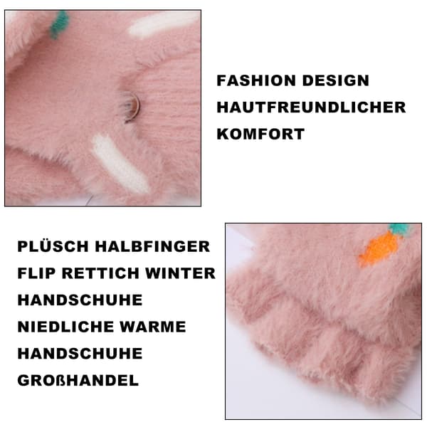 Fingerløse handsker Termiske handsker Votter med knapklap