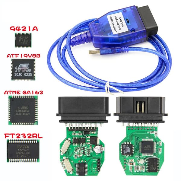 K+DCAN USB OBD2 Diagnostisk Kabel med Switch FT232RL Chip INPA Programmeringsscannerkabel til BMW Bildiagnose med Driver-CD