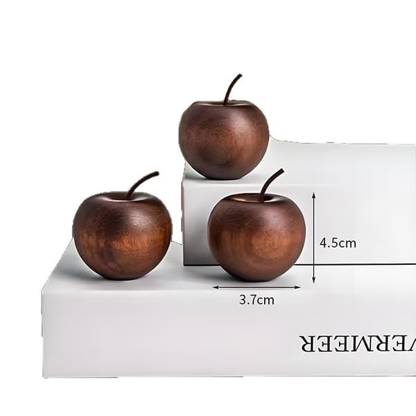 4 stk. massivt tre epleformet diffuserpynt, duftende trearoma diffuserdekor, hjemmedekorativ aromaterapipynt for stue soverom