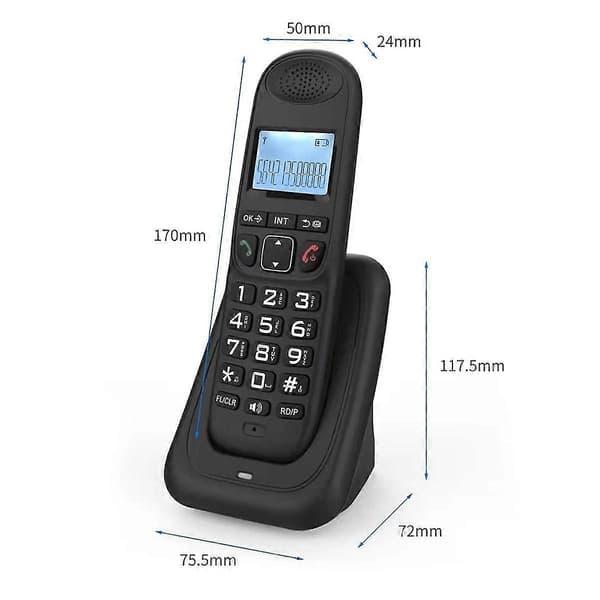 Utbyggbar trådlös telefon handenhet digital trådlös telefon stöder 5 handenheter 16