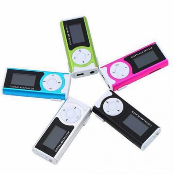 MP3-kortti näytöllä ja taskulampulla - pinkki
