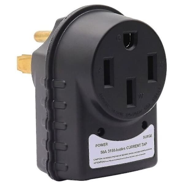 Adapter för tryck- och spänningstestare 50 A – Lämplig för husvagnar (1 enhet, svart)