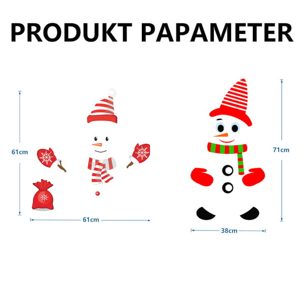 Jul Snögubbe Kylskåpsmagneter Set, för kylskåpsdekoration