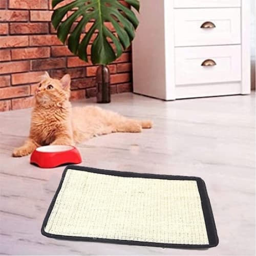 Kradsemåtte til katte, 30x20,5 cm, Sisal, Beige/Sort