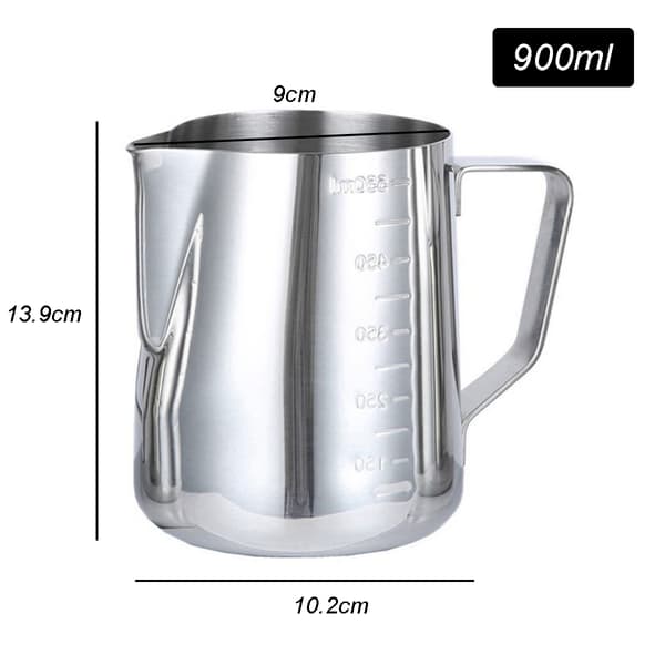 900 ml rustfri stål mælkekande sæt med målemærke til espresso