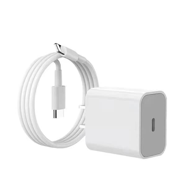 iPhone Snabbladdare USB C Strömadapter 20W + 1m Kabel (Vit)