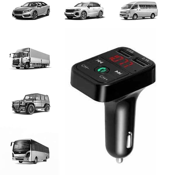 Bluetooth MP3-soitin FM-lähetin Hands Free langaton radiosovitin [Musta]