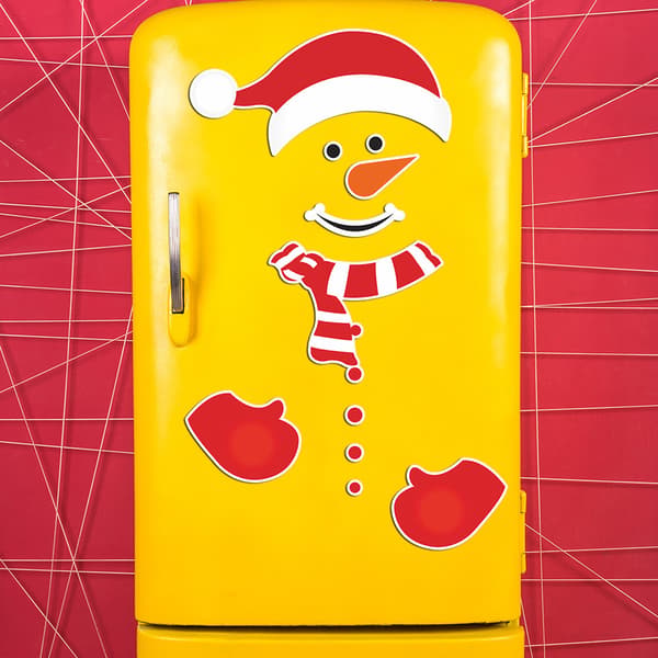Jul Snögubbe Kylskåpsmagneter Set, för kylskåpsdekoration