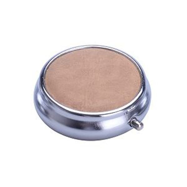 Mini metallaskkopp - Pocket Leather Ashtray (Beige)