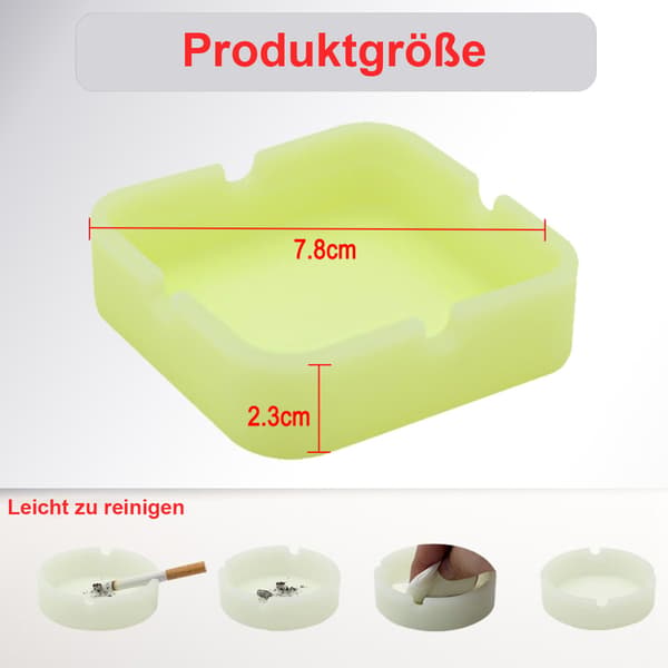 Fluorescerende askebeger, lysende silikonaskebeger