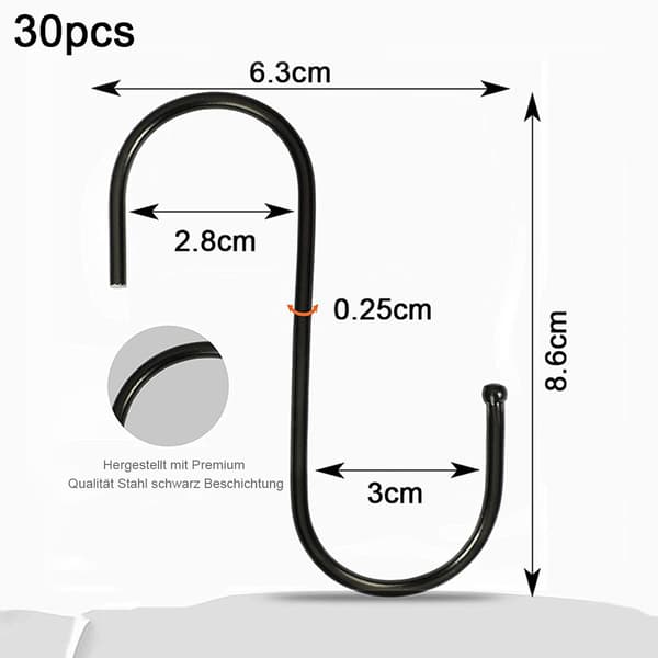 S-koukut 8,6 cm S-muotoiset metallikoukut Riippukoukut Raskaat S-koukut