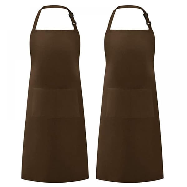 2 stk. forklæde sort, Farve: Brun; Materialesammensætning: 100% polyester