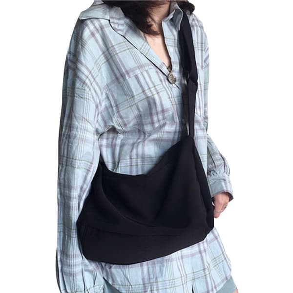 Skuldertaske Dame, Studenter Taske Messenger Bag (Sort)