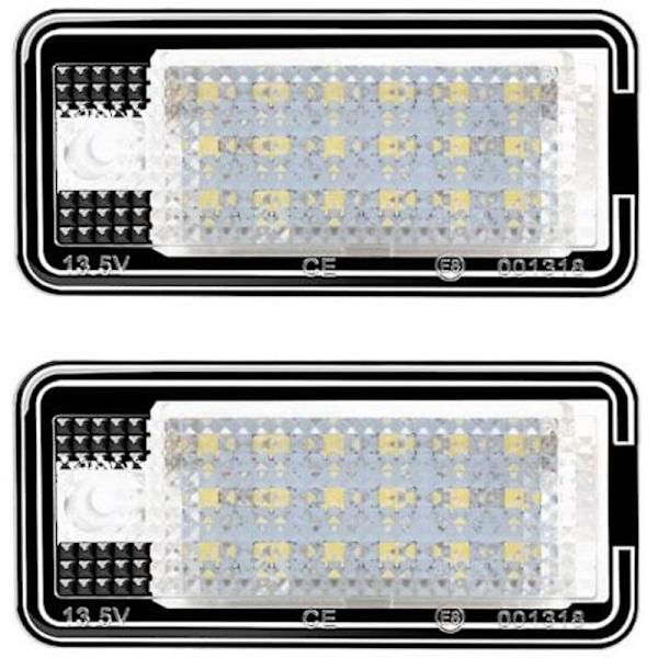 To LED nummerplader til Audi A3 S3 A4 S4 A6 C6 A8 S8 Q7