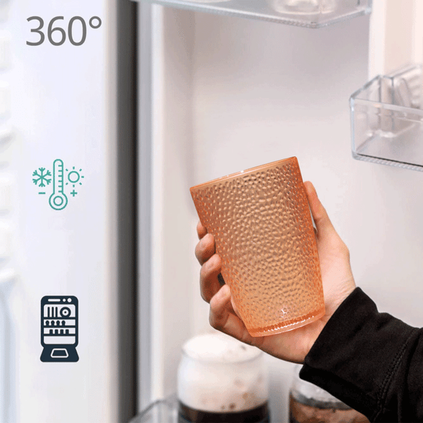 Drikkeglass sett, stablebare vannglass sett, blir plastglass