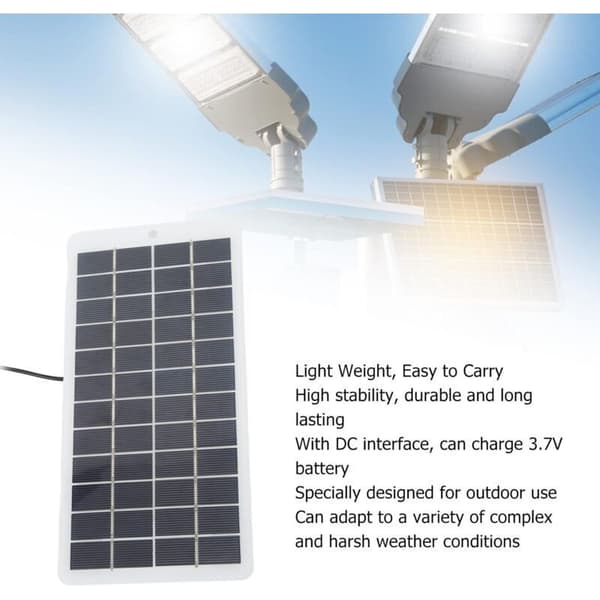 5W 12V Bærbart Polykrystallinsk Solcellepanel med DC-port, for Små Solcelleanlegg