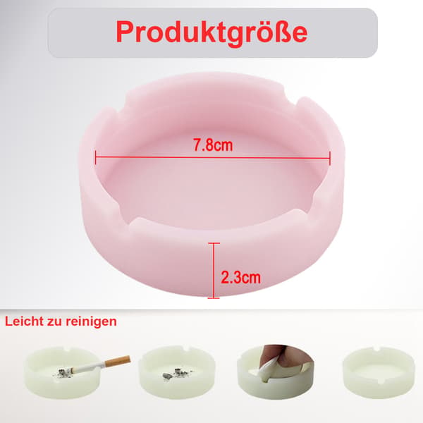 Fluorescerende askebeger, lysende silikonaskebeger