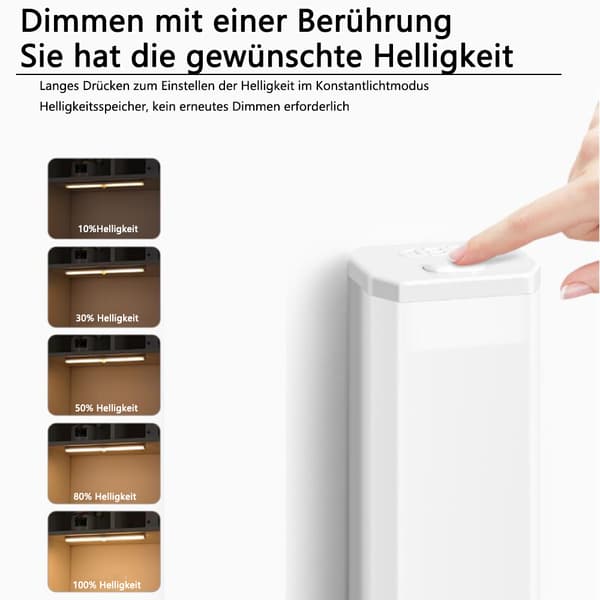 Under-Unit Lys Køkken LED Skrivebordslampe Lysstribe Batteri med Magnet, Dæmpbar USB Batteridrevet Lys til Skabsbelysning
