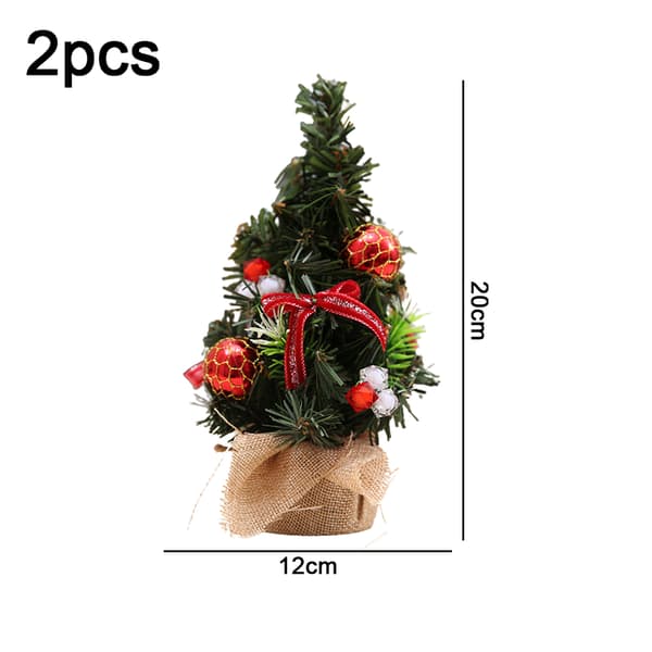 2 st Mini julgran, julbordsdekorationer, röd