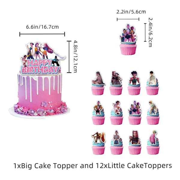 K-Pop Devil Hunter Barnebursdag Tema Festdekorasjon Banner Kake Ballong