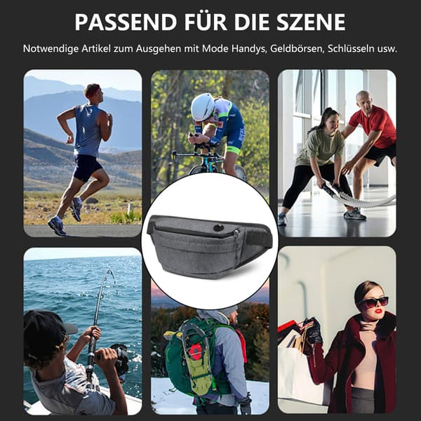 Midjeväska med extra förlängningsbälte för resor och vandring