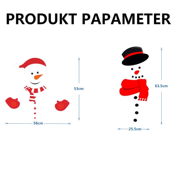 Jul Snögubbe Kylskåpsmagneter Set, för kylskåpsdekoration
