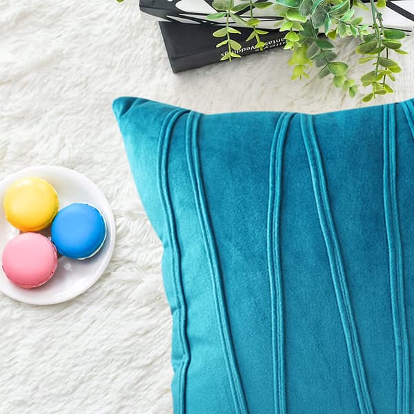 Dekorativa Prydnadskuddar Soffa Accent Soffkuddar Set om 2, Marinblå 45*45CM, Ljusblå