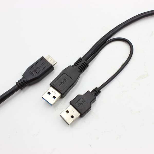 USB 3.0 Typ A till MICRO USB3.0 mobil hårddiskdatakabel med extra strömförsörjning