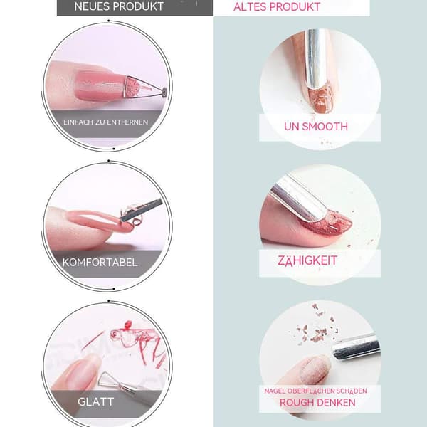 Negleværktøj til fjernelse af UV-manicurebehandlinger – Rustfrit stål